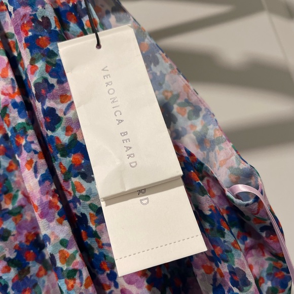 $698 VERONICA BEARD 100% SILK Bold Print Leia Dress in Cream Multi Size 8 NWT - Picture 11 of 13